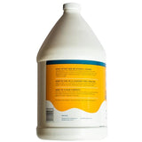 Large white plastic bottle with blue and yellow label containing stain and odor removal spray.